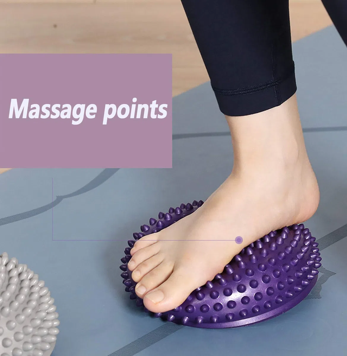 Lot de 2 Boule H'équilibre Hérisson, Demi Balles de Yoga Pied de Massage, Balance Disque Gonflable d'équilibre de Yoga Hérisson, Coussin de Balance pour Entraînement Sport Yoga Fitness Exercice