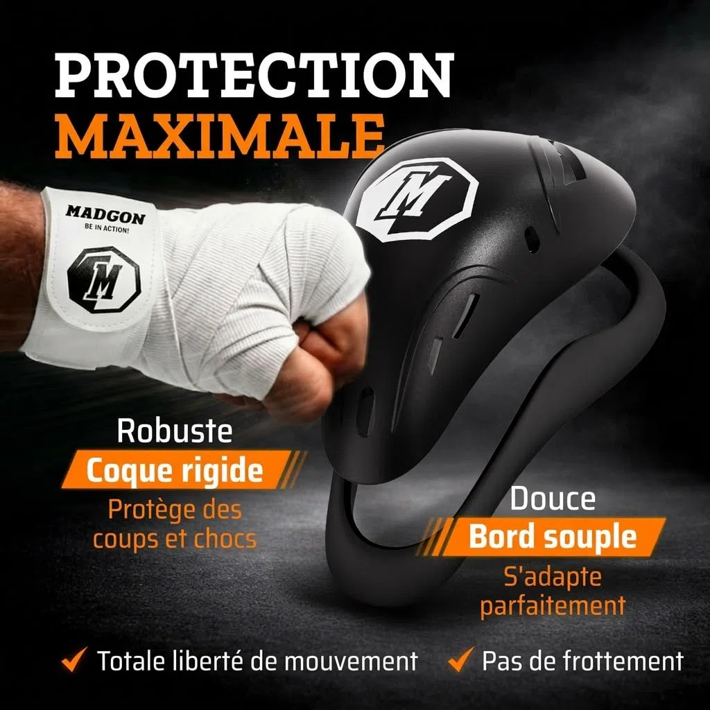 MADGON Coquille Boxe Homme – Protège-Génitaux pour MMA & Boxe – Slip de Protection Ergonomique