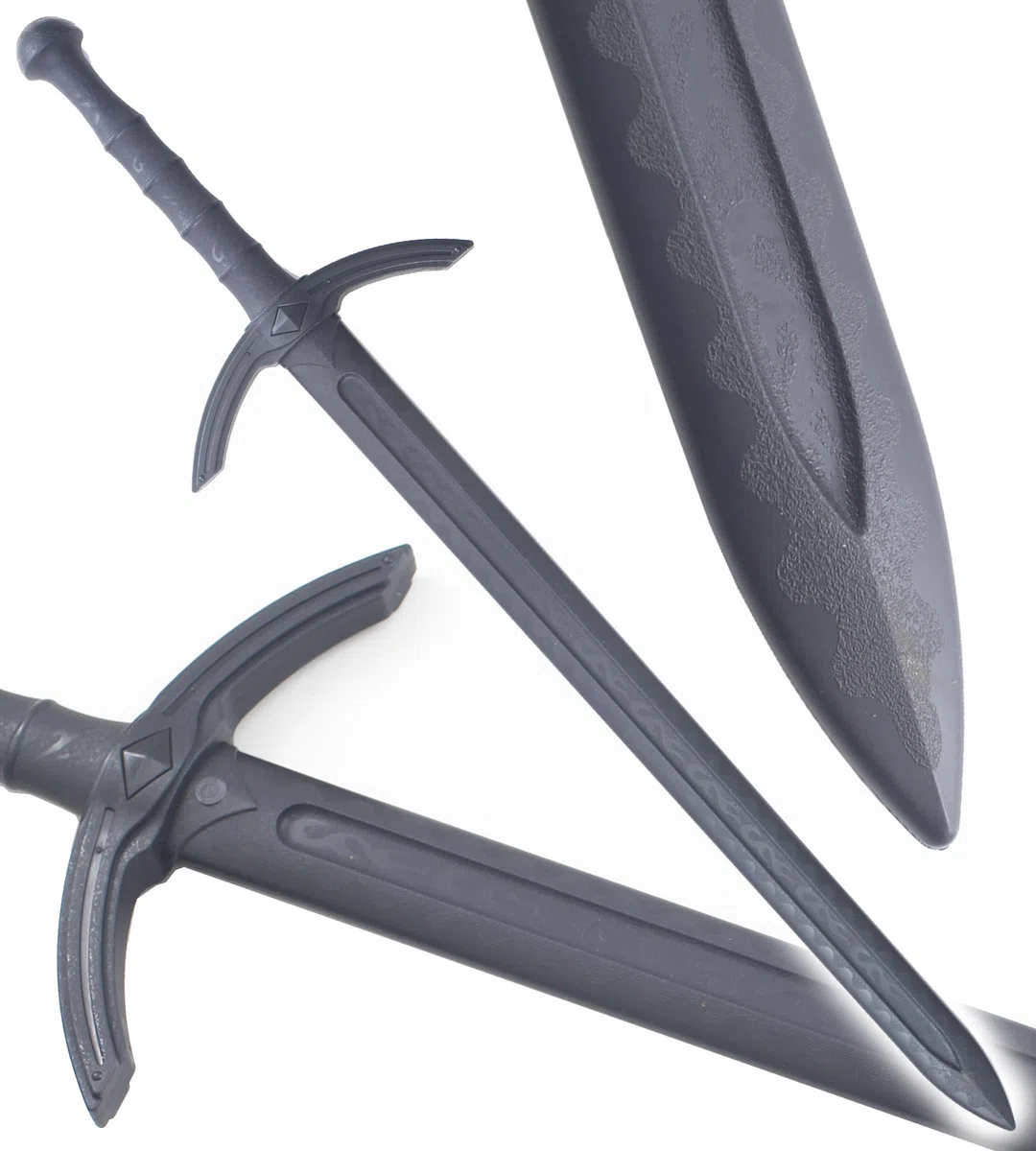 Epée Médiévale en Polypropylène Noir 104 cm - Epée d'Entraînement Combat de Frappe Haute Qualité Haut de Gamme