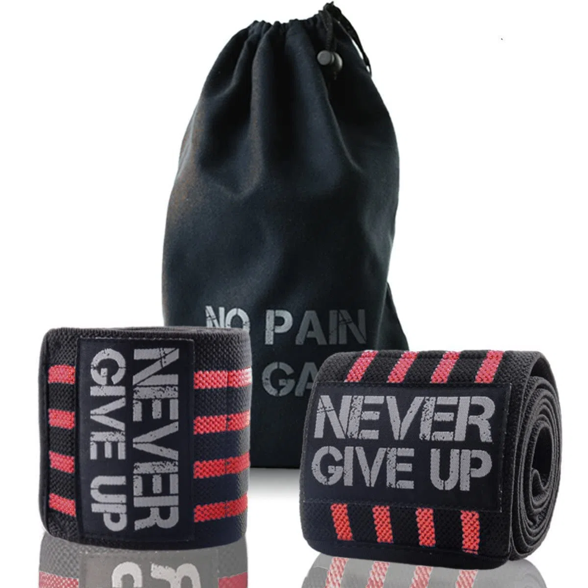 Professional 101,6 cm Coude Poignet Wraps Paire de coude Support Brace pour l'haltérophilie, Menton, à Une Paire de avec Sac de Transport (rouge)