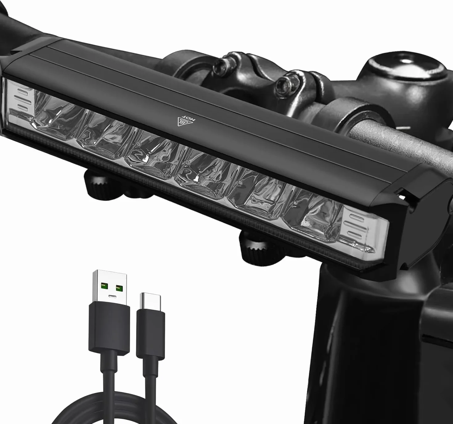 Lumiere Velo Avant, 1800 lumens Lampe Velo LED puissantes 5 Modes Lampe Vélo 4000mah Rechargeable USB Étanche IPX5 Lumière Avant Convient aux vélos VTT VTC