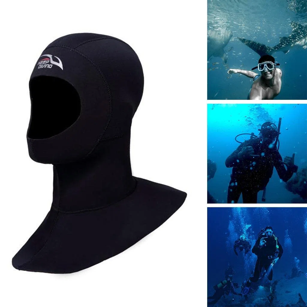 rockible Cagoule de en Néoprène de Qualité Supérieure avec Capuche à Bavette Ventilée 3 Mm pour Homme et Femme pour en, Kayak, Voile, Can, Noir L