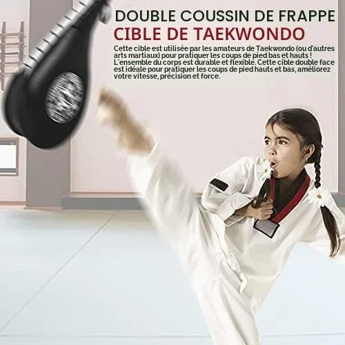 Lot de 2 coussinets de taekwondo durables pour arts martiaux, karaté, kickboxing, entraînement MMA pour enfants, jeunes et adultes