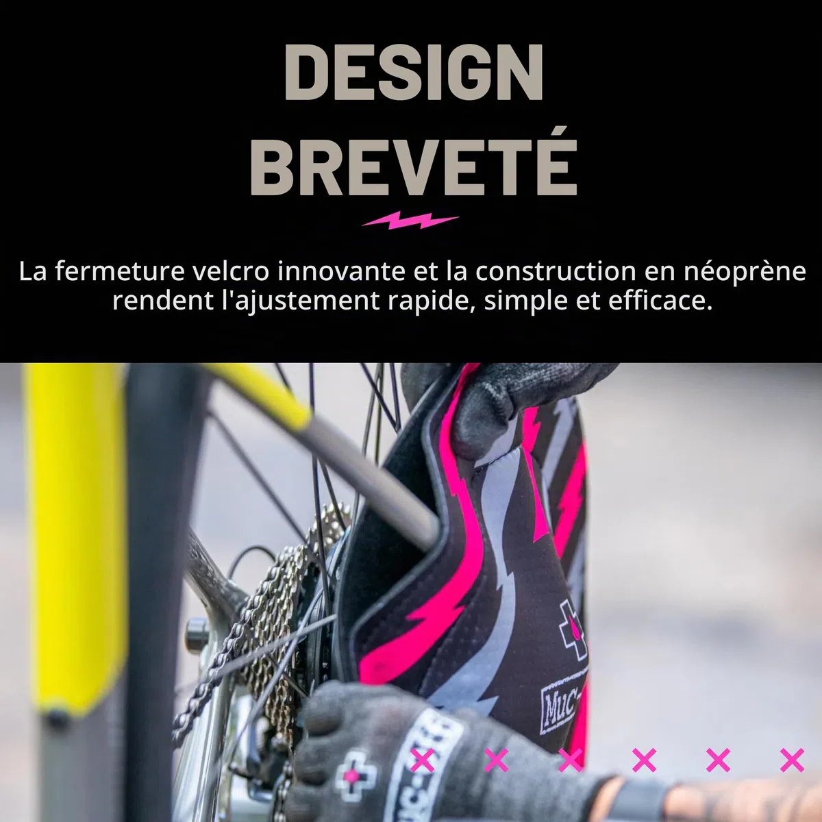 Muc-Off Housses Frein à Disque Motifs Éclairs, Lot de 2 - Protections pour Frein à Disque de Vélo en Néoprène Lavable - Protège des Projections et des Dégâts en Déplacement