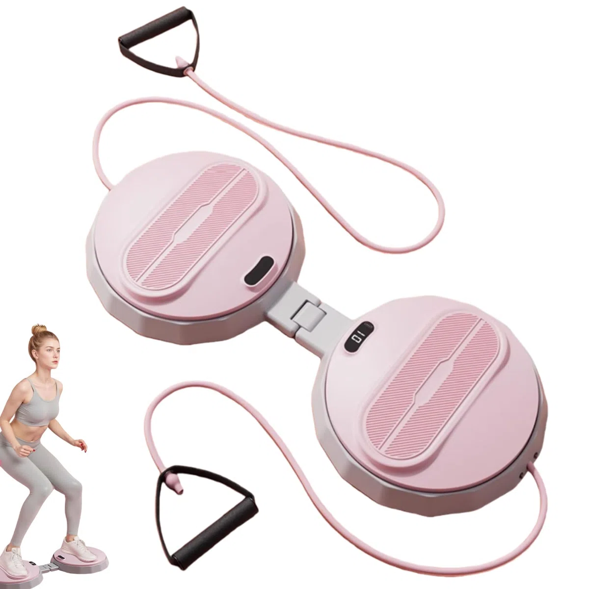 Twist Waist Disc Board pliable, comptage intelligent avec cordon de serrage, tour de taille debout, disque de torsion de la taille pour exercices du cœur et des abdos, massage des pieds, idéal pour