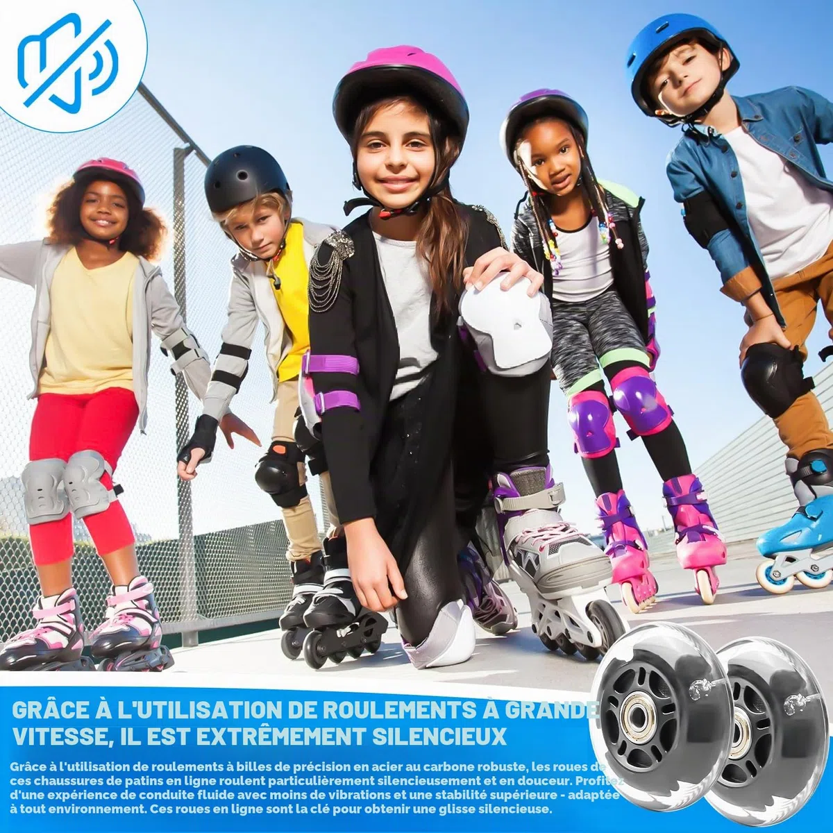 PORFOYO Lot De 8 Roues De Rollers En Ligne 72/76/80 MM Avec Roulements À Billes, Roue De Roller En Ligne, Roues Universelles En Polyuréthane Pour Tous Les Types De Patins À Roulettes (76MM)
