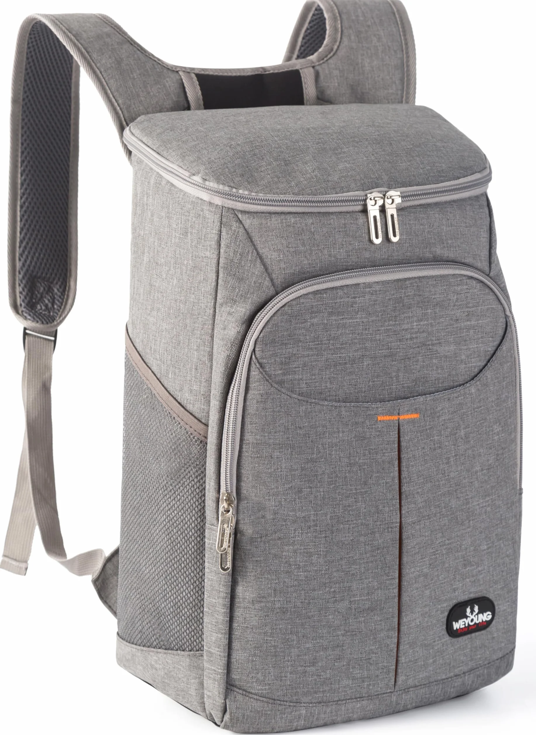 25L Sac à Dos Isotherme à Glacière, Sac Isotherme Portable Cooler Backpack Bag, pour Hommes Femmes pour Camping, Pique-Nique, Barbecue, événements (Gris)