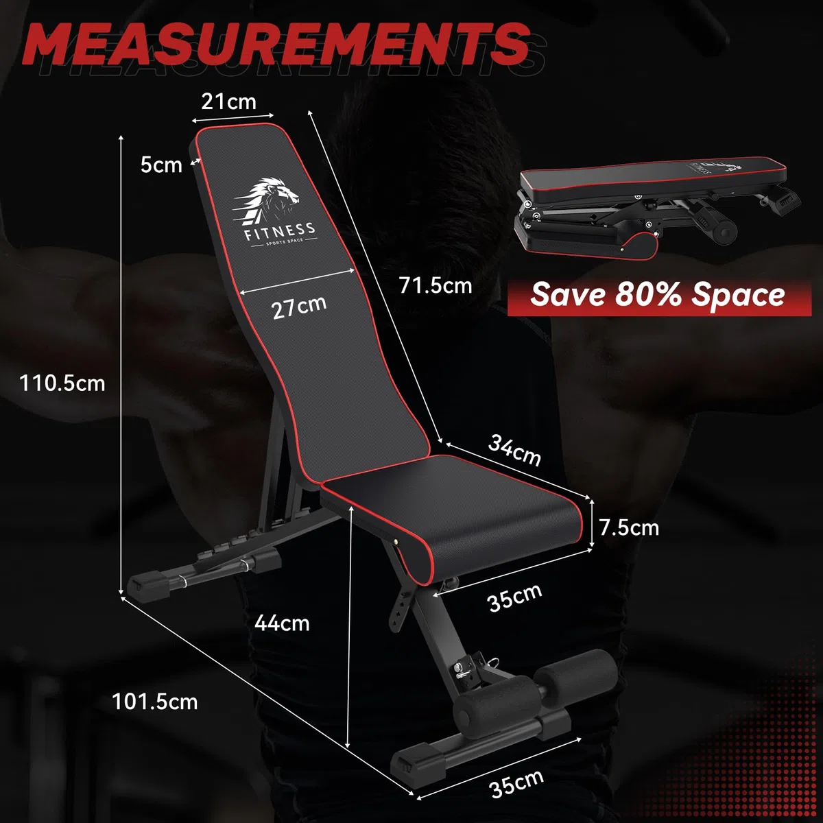 Dskeuzeew Banc de Musculation avec Sac de Protection, Banc Inclinable Réglable avec 8 Angles de Dossier & 4 Angles D'assise,Entraînement Corps Complet à la Maison & au Bureau