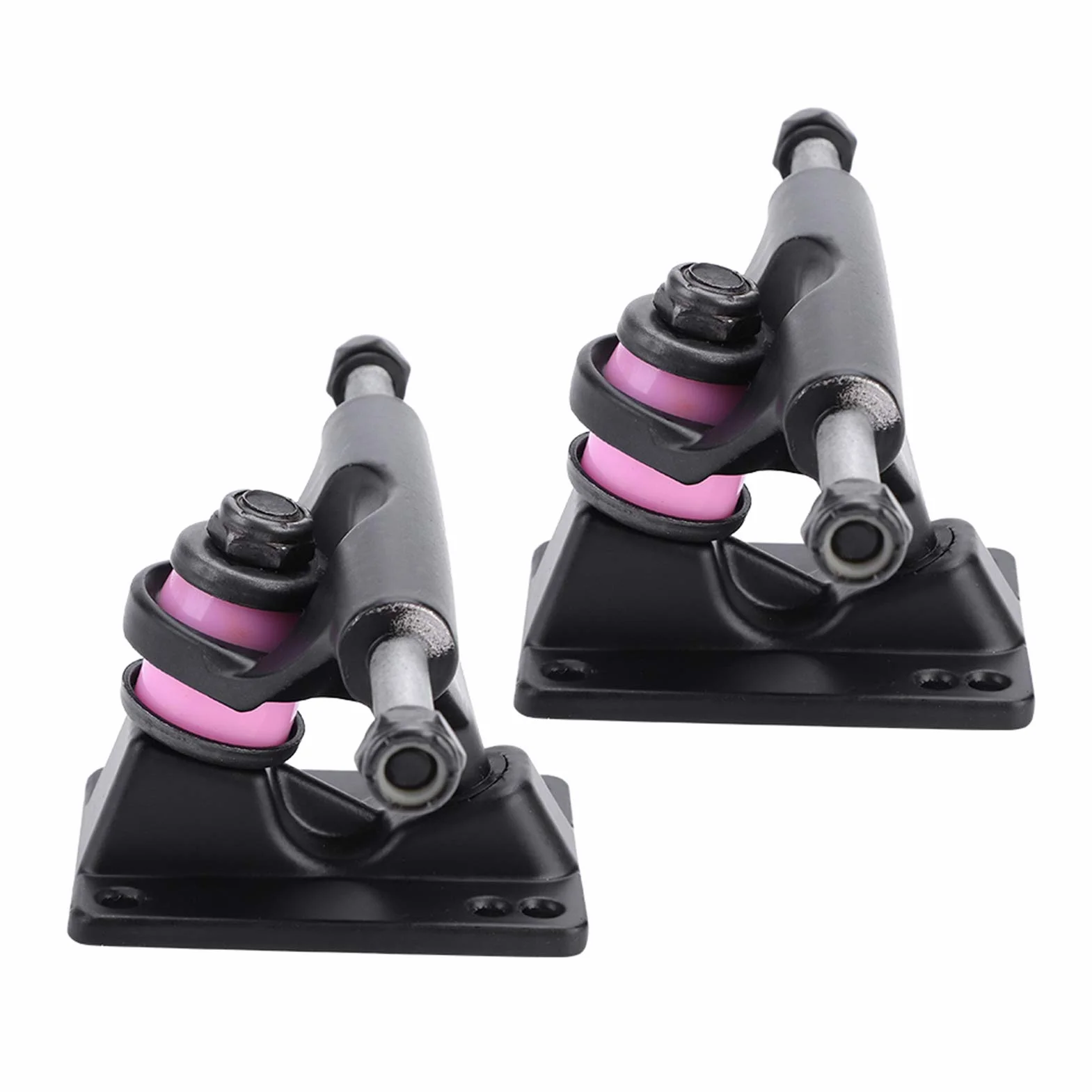 KIMISS 2pcs Skateboard Trucks, Roues ABEC Longboard 3,0 Pouces Skateboard Combo 3,25 Pouces Camions 3,8, Camions Tonnerre, 2 Accessoires Skatebaord (Couleur Aléatoire du Coussinet en PU)