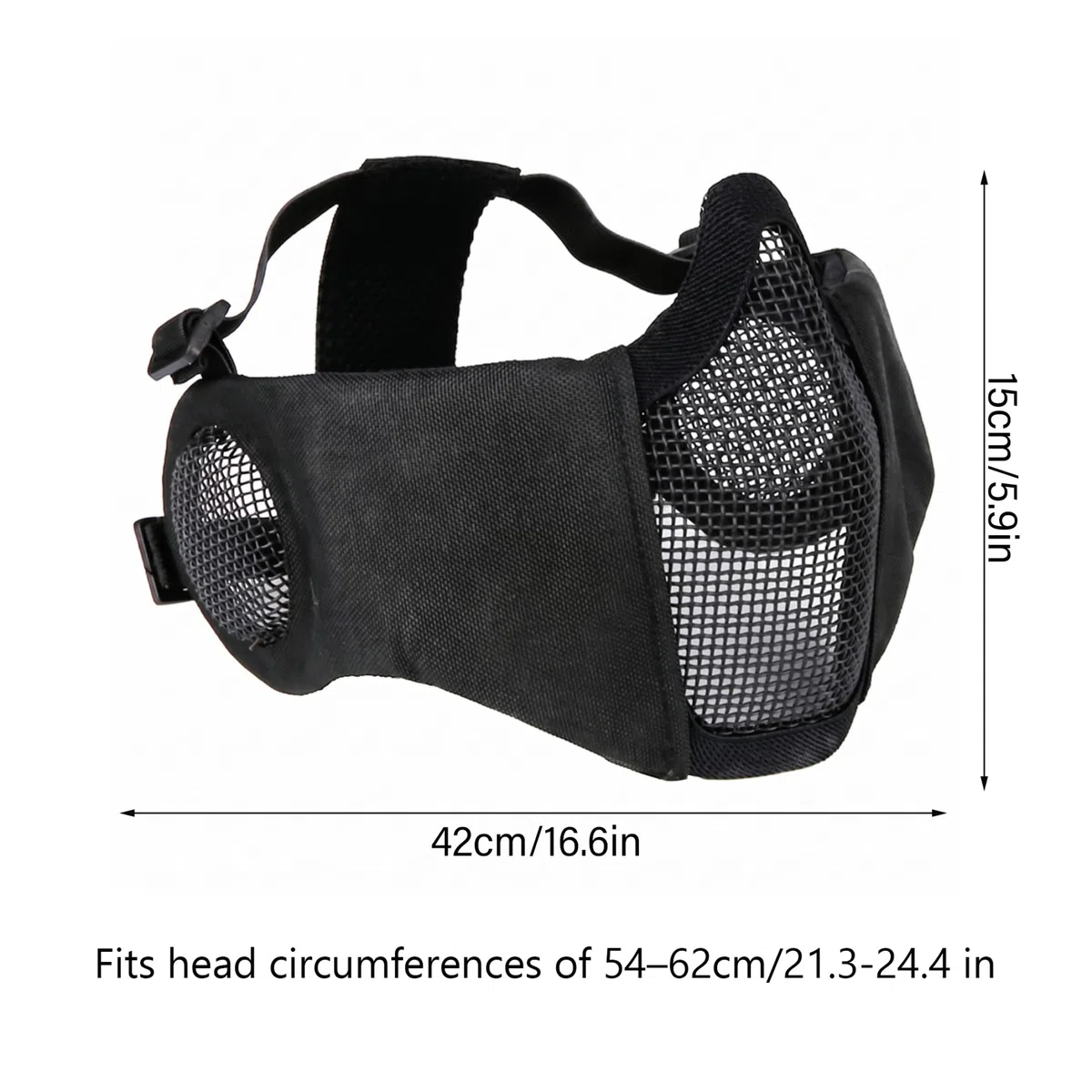 Masque en Maille Airsoft – Demi-Masque en Maille Pliable avec Protection des Oreilles, Masques Airsoft réglables pour la Chasse au Paintball, Visage