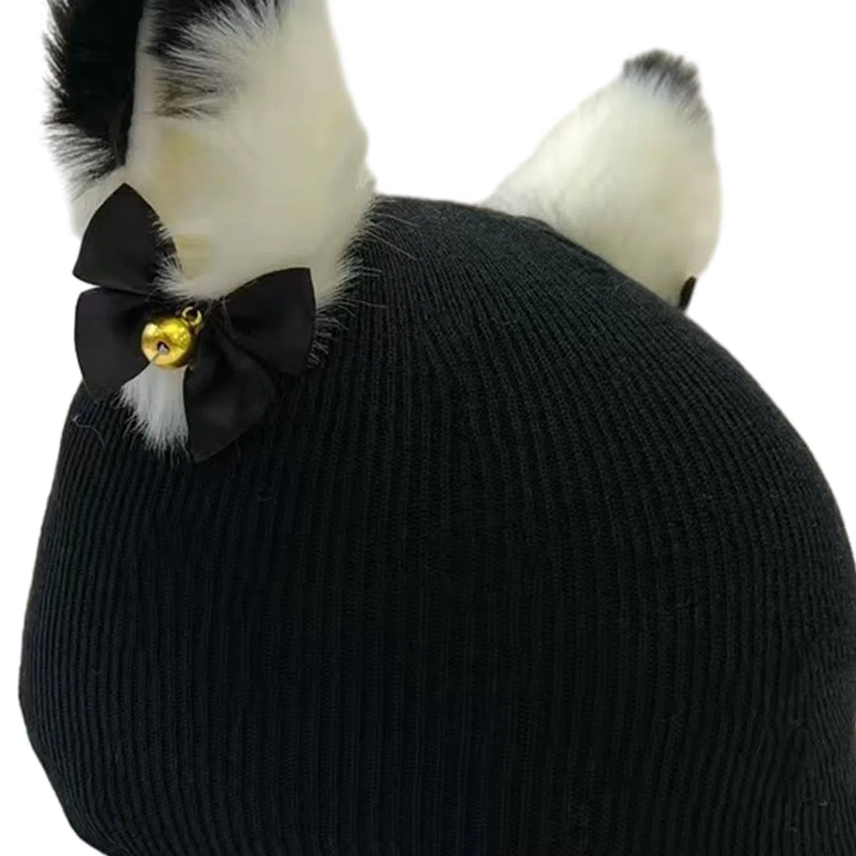 F Fityle Housse de casque de Ski, bonnet pour femmes et hommes, Sports d'hiver, extensible, dessin animé, housse de protection, chapeau tricoté, décoration de, Chaton noir