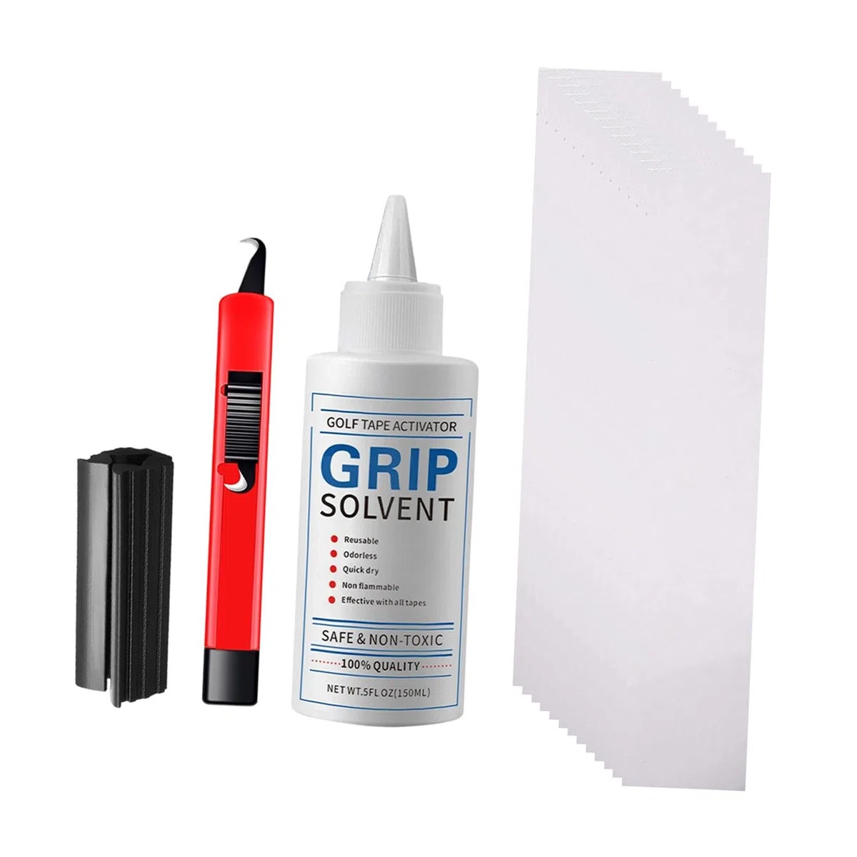 perfk Kit de Grips de Golf 150 ML : solvant pour Ruban adhésif de Grip de Golf, Outils Essentiels pour Les golfeurs, Accessoires de Remplacement et de