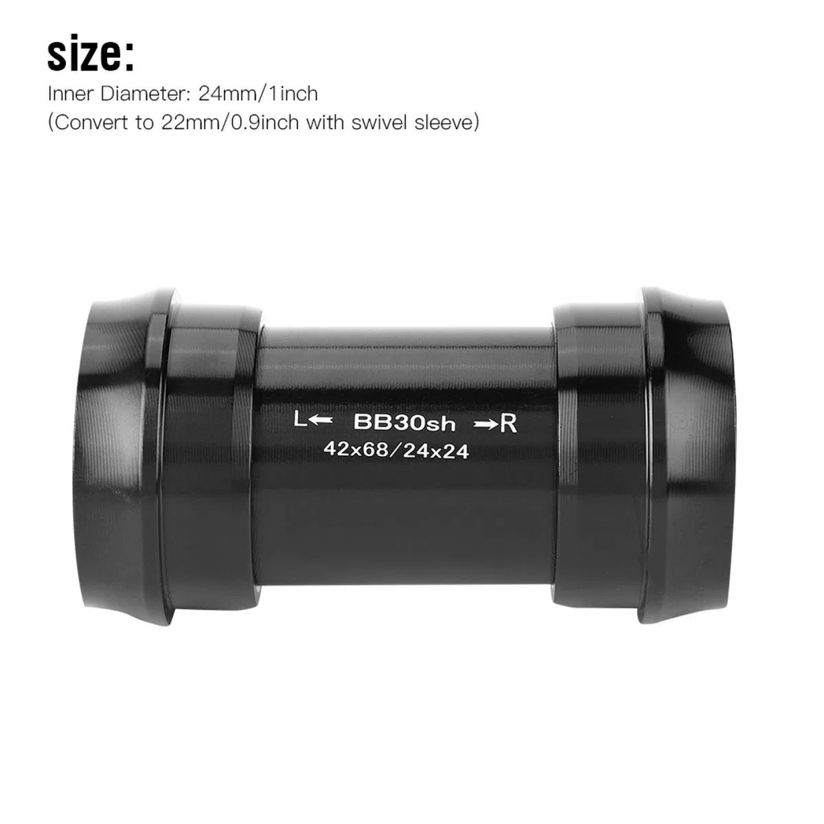 Roulement scellé, BB30 24 mm Roulement de pédalier, Boîtier de pédalier, compatibilité de Largeur de Coque de boîtier de pédalier à roulement scellé à Ajustement serré 68-73 mm