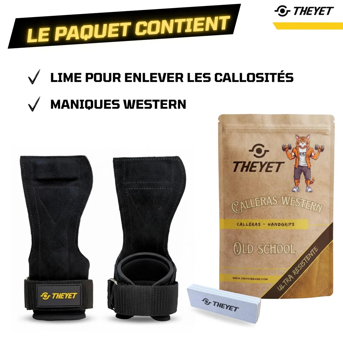 Theyet Maniques pour Crossfit en Cuir sans Trous Unisexe | Gants de Gym Cross Training Hommes et Femmes | Protection pour Les Mains Tractions Haltérophilie Barres de Fitness Calisthénie Gymnastique