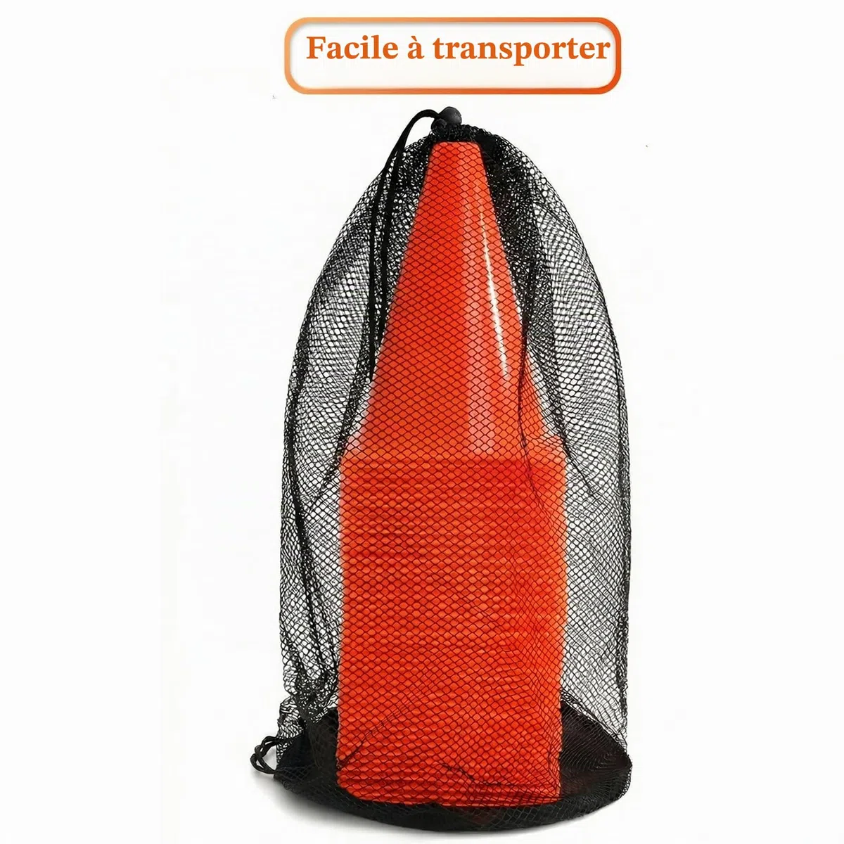 Lot de 40 cônes d'entrainement en Plastique pour activités de Plein air et événements festifs Orange 17,8 cm