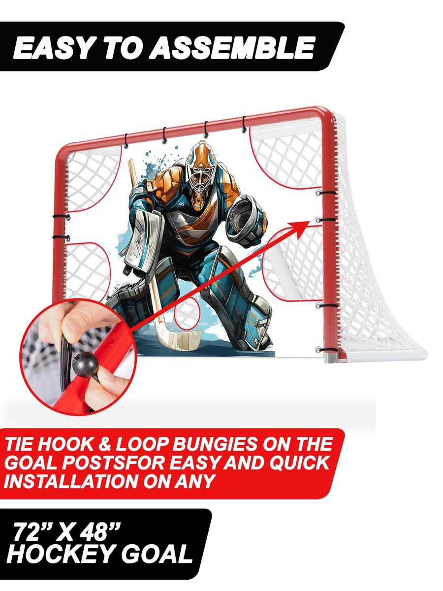 Kasifei Bâche de tir de hockey, filet de hockey, cible de gardien de but, cible de hockey pour l'entraînement de précision de tir, équipement d'entraînement de hockey
