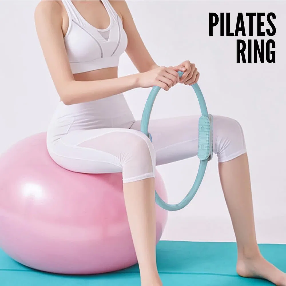MAGIC SELECT Anneau de Pilates - Cercle Pilates à Double Poignée - Yoga Pilates Ring pour Exercice, Fitness, Yoga, Gym, 37.5cm Diameter