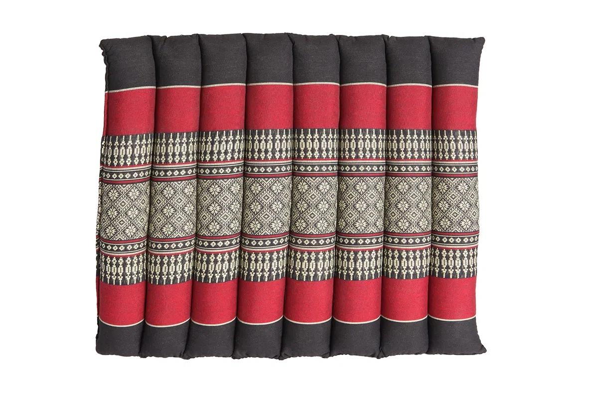 Flat Rollable - Coussin de Yoga et Méditation Plat et Souple - ROULABLE et Ajustable en Hauteur et Largeur - Kapok Haute Densité 100% Naturel - Ferme, Stable et Confortable