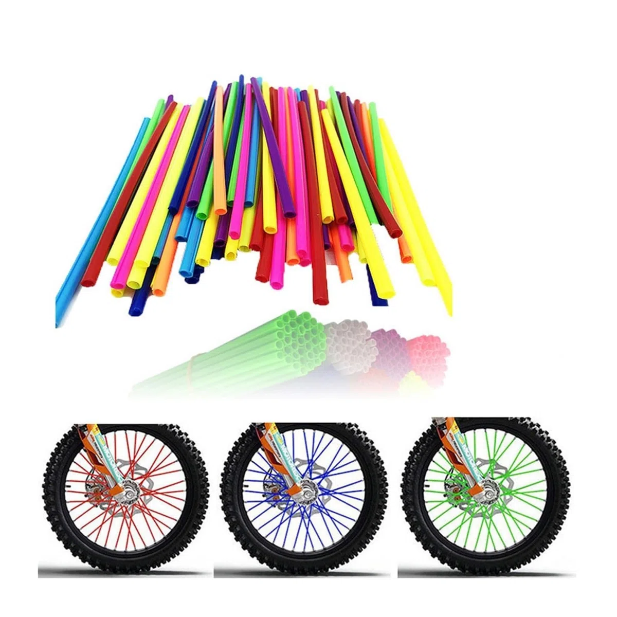 Lot de 36 bandes lumineuses réfléchissantes pour rayons de vélo - 17 cm