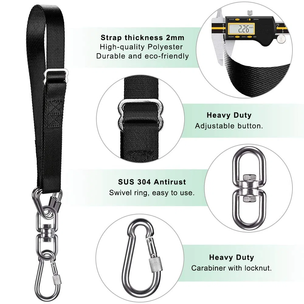 Dolibest Sangle Cintre de Sac de Frappe, Sac Lourd 55-100cm Corde de Suspension Réglable pour la Salle de Sport à Domicile Boxe Sac de Sable Entraînement Exercices