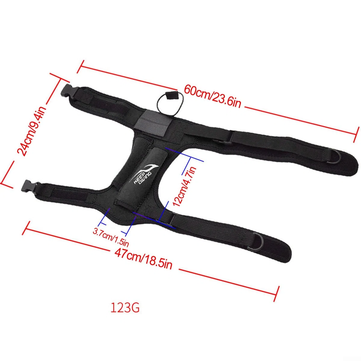 Gaine de Couteau de plongée, Gaine de Couteau de plongée avec Bras réglables, Sangles de Jambes, enveloppe en néoprène pour sous-Marin (Noir)