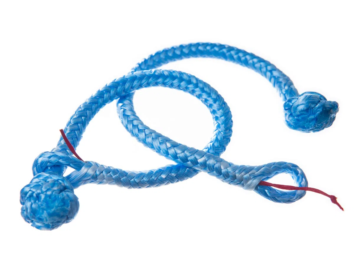 Manille en Dyneema - 5 mm - Bleu - Charge de rupture : plus de 2000 kg.