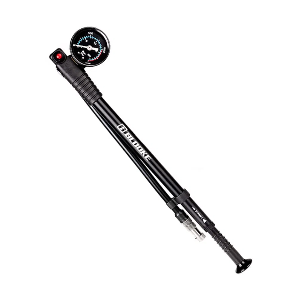 SPORTARC Pompe d'amortisseur de vélo pour VTT, vélo de route et moto - Haute pression 300 psi pour fourche avant et arrière et amortisseurs pneumatiques (noir)