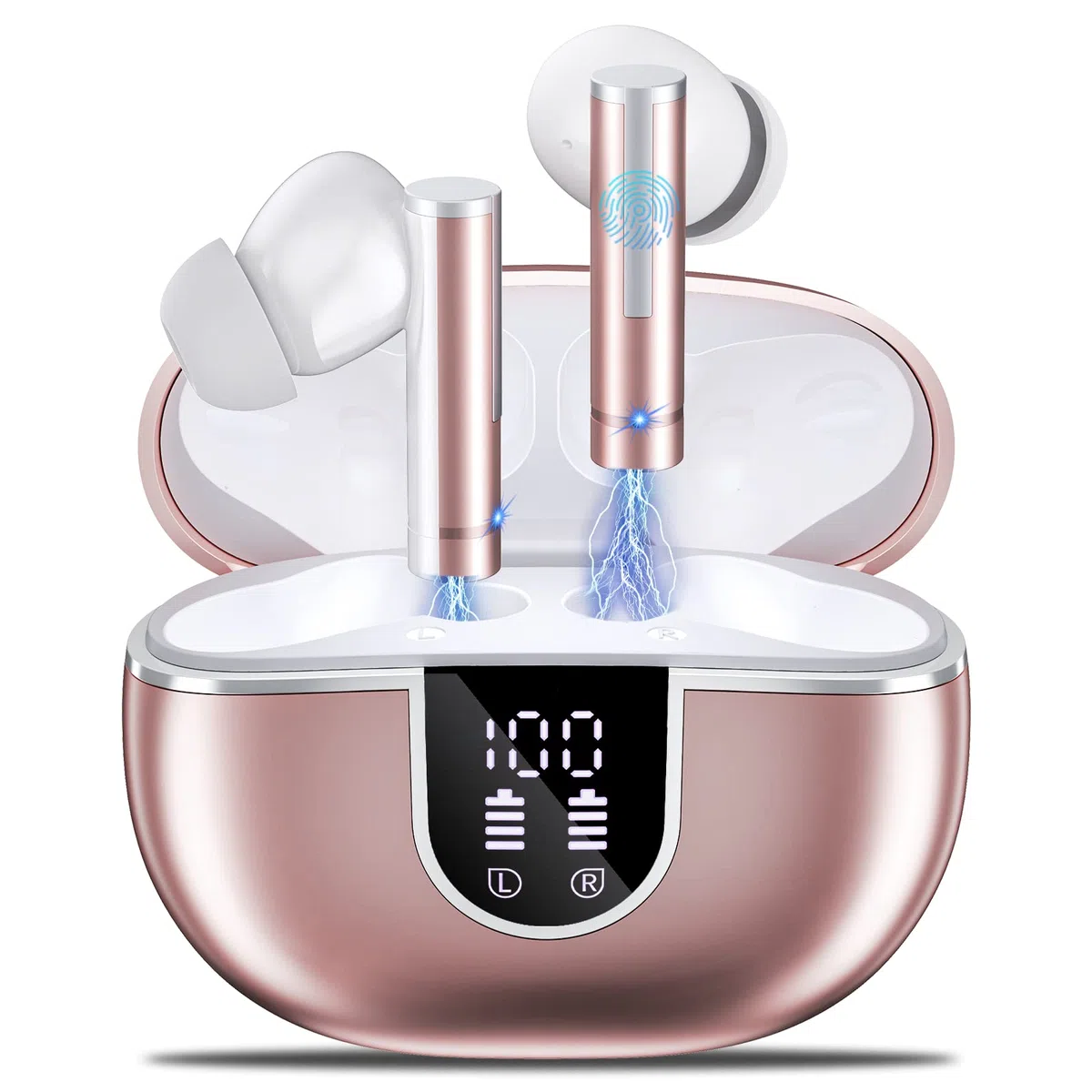 Ulfsaar Ecouteurs Bluetooth sans Fil, 2023 Oreillettes Bluetooth 5.3 avec HiFi Stéréo, Casque sans Fil avec 2 Mic Réduction de Bruit, Contrôle Tactile, 42H d’Autonomie, IP7 Etanche pour iOS Android