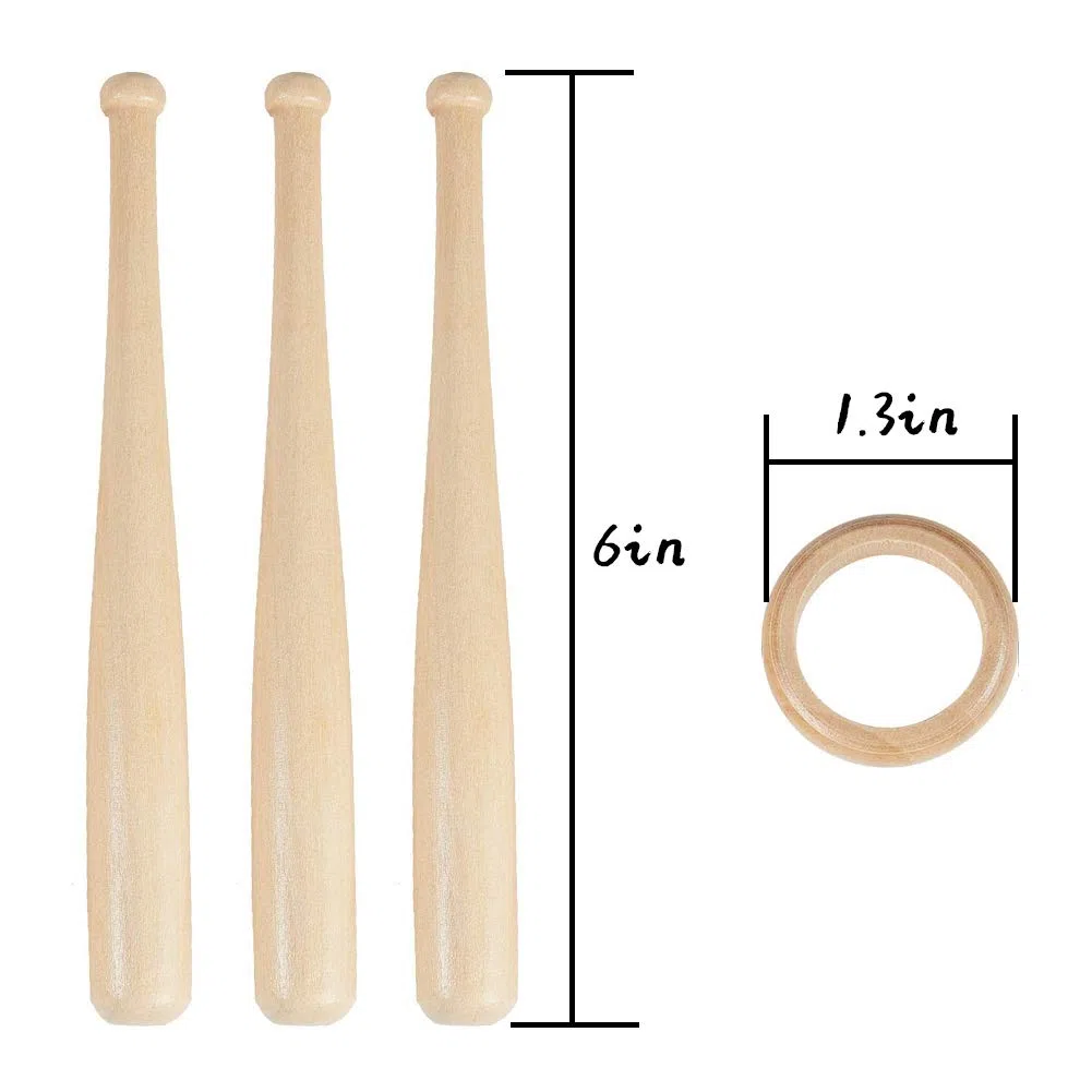 JeogYong Support de Baseball en Bois, 3 Ensemble Support de Base-Ball Présentoir Petit, Mini Support de Batte de Daseball pour Enfants, Collection de Joueurs, Cadeaux de Vacances et d'anniversaire