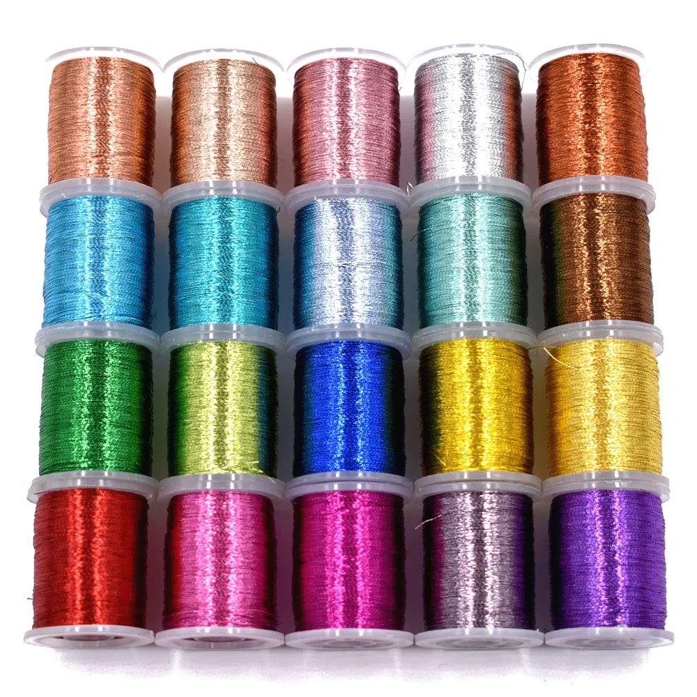 Lot de 20 bobines de fil standard pour la fabrication de mouches - Plusieurs couleurs