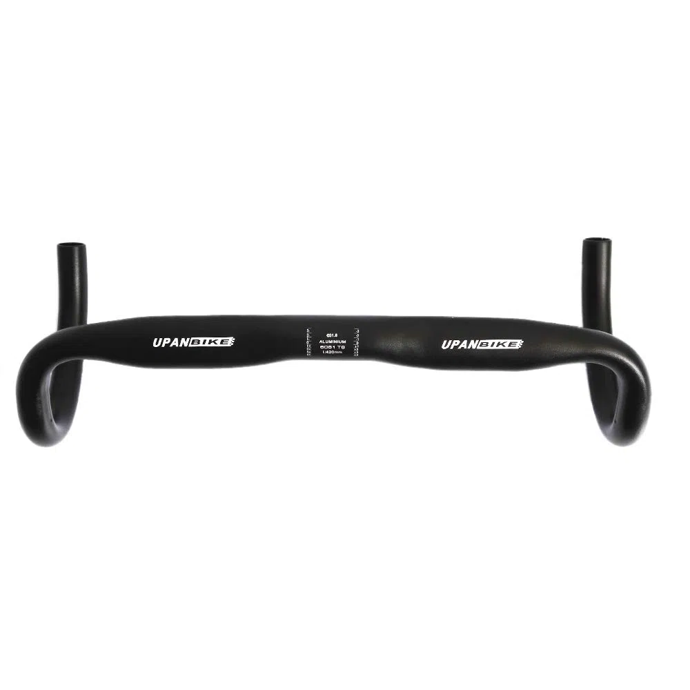 UPANBIKE Guidon cintré pour vélo de route à pignon fixe avec repose-mains 31,8 mm (noir, 31,8 mm)