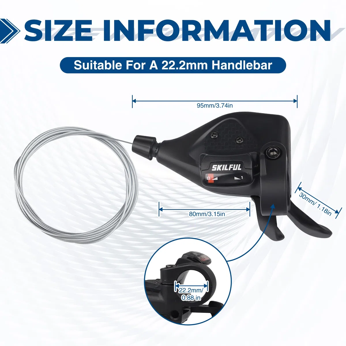 ZUKKA 1 paire de leviers de vitesse de vélo 3 x 8 24 vitesses pour VTT, vélo de route, VTT, BMX, noir