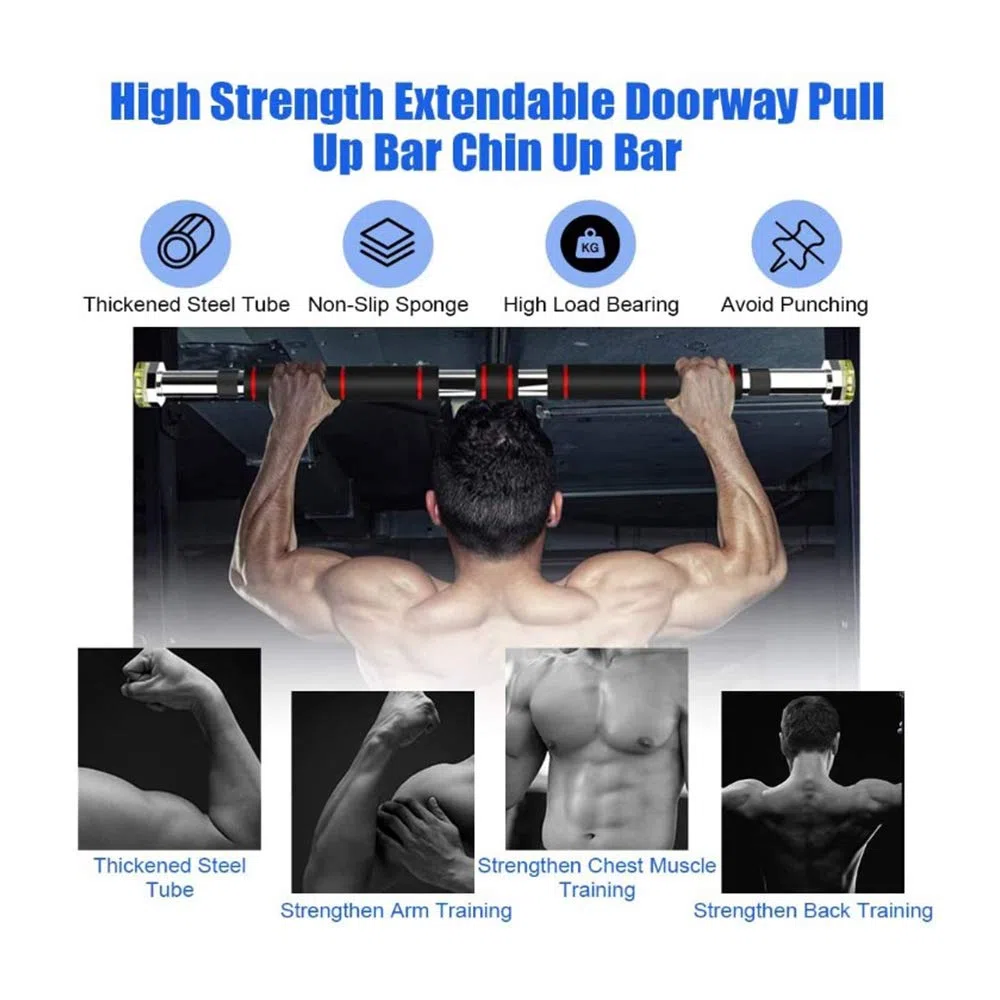 Barre de Tractions Porte, | 80-130 cm | 150 kg | Barre de porte | Barre de gymnastique | Musculation | Pull Up Bar | Bras | Appareil de musculation | Réglable individuellement