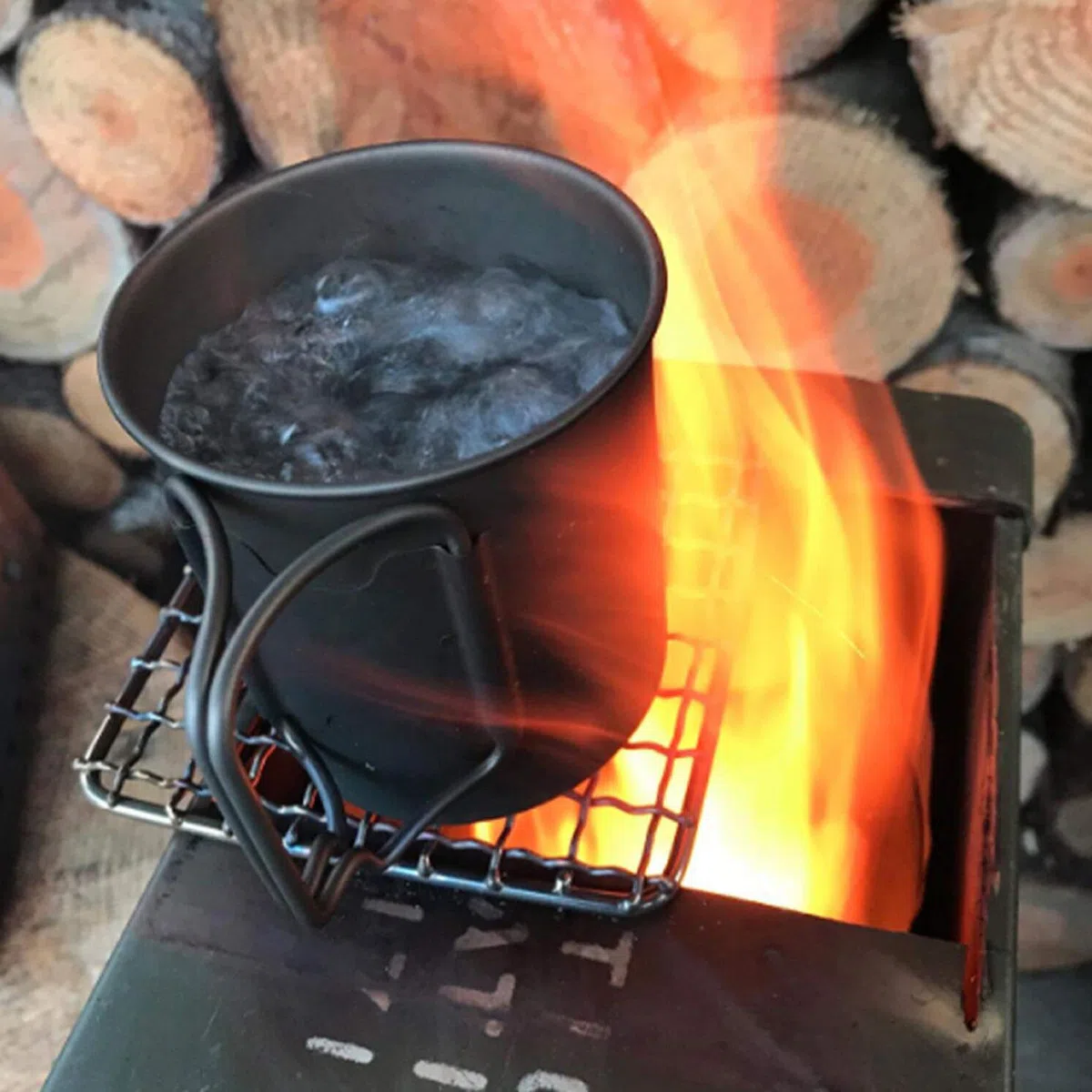 Bushcraft Lot de 2 grilles de camping en maille d'acier inoxydable haute résistance pour camping, randonnée, randonnée