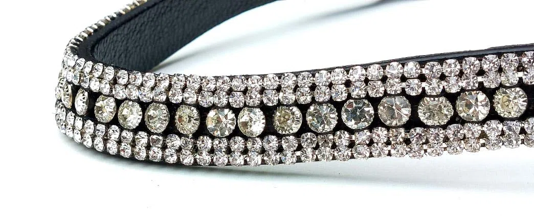 Magnifique frontal en forme de courbe avec cristaux brillants pour mariée