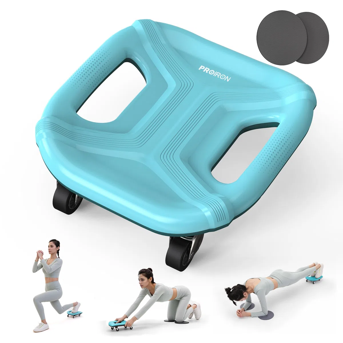PROIRON AB Wheel Roue des Muscles abdominaux Four-Wheel Roue Fitness pour Les Genoux pour Le Fitness Et l'Entraînement des Abdominaux Muscles De l'Épaule Musles du Bras Muscles des Cuisses