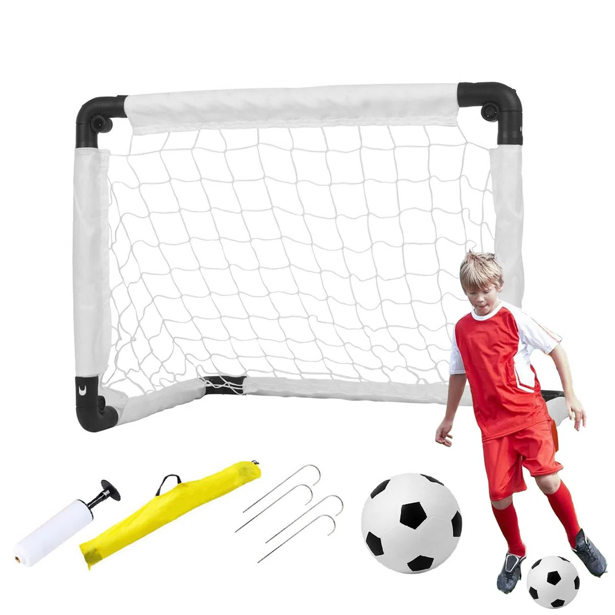 Filet De Football Enfant, Buts Extérieur pour Jardin, Petite Cage De Foot Portable avec Sac De Rangement pour Entraînement Gymnase Jeux Terrain Rue Aire De Jeux