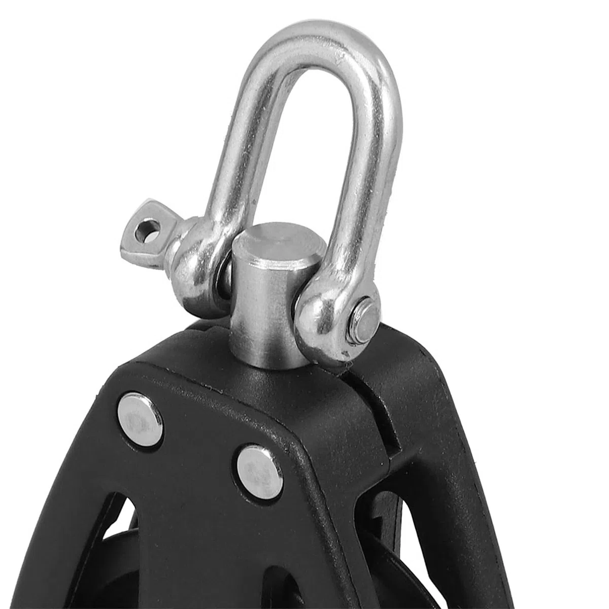 Poulie Double pour Bateau en Nylon et Acier Inoxydable avec Roulement Pivotant, Installation Facile, pour Marine et Équipement de Musculation, Lot de 2 Pièces