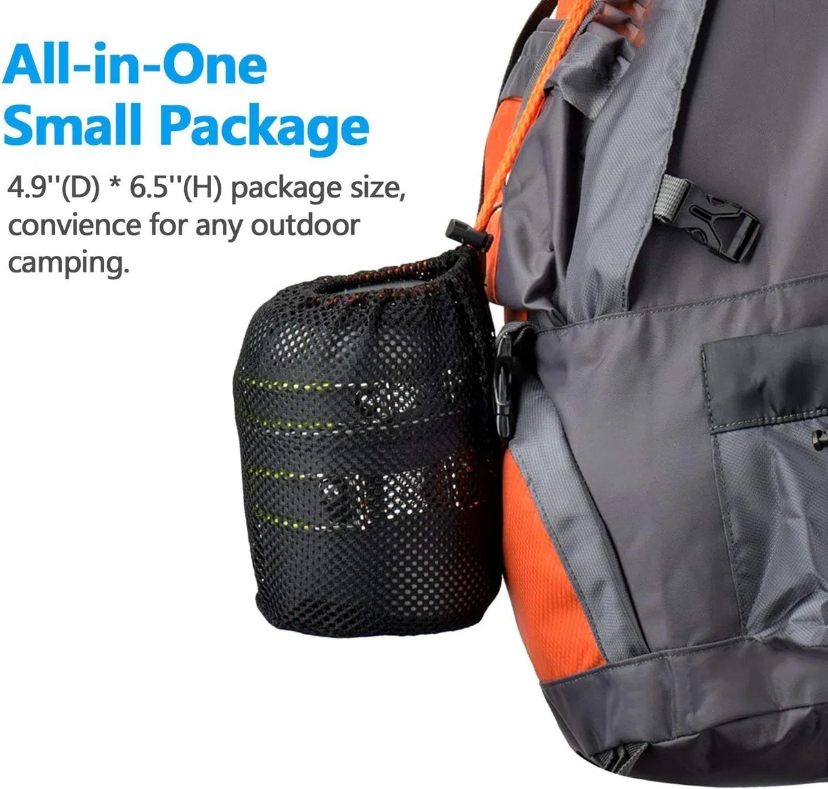 Padarsey O2-3 Batterie de cuisine de camping 1 à 2 personnes avec couteau et fourchette pliants, poêle et poêle portables, randonnée pour pique-nique et camping