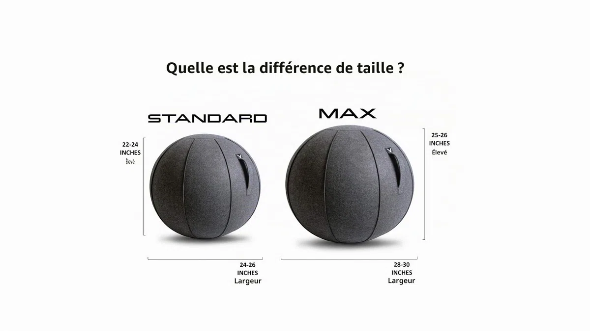 Vivora Luno Fauteuil d'exercice en Feutre Taille Standard (55,9 à 61 cm) pour Bureau à Domicile, entraînement d'équilibre, Ballon de Yoga