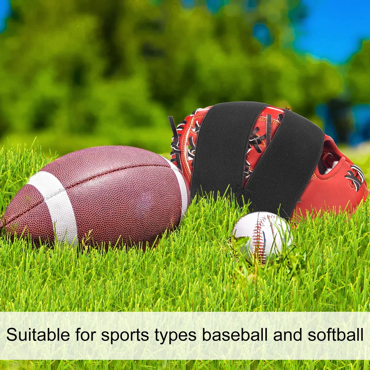 XIHIRCD 4pcs Bande d'Enveloppement de Gants, Élastique Enveloppe de Gants de Softball Facile à Mettre et à Enlever Cadeaux d'Athlète Sangle de Gant de Baseball, Maintient Rapidement la Poche Formée