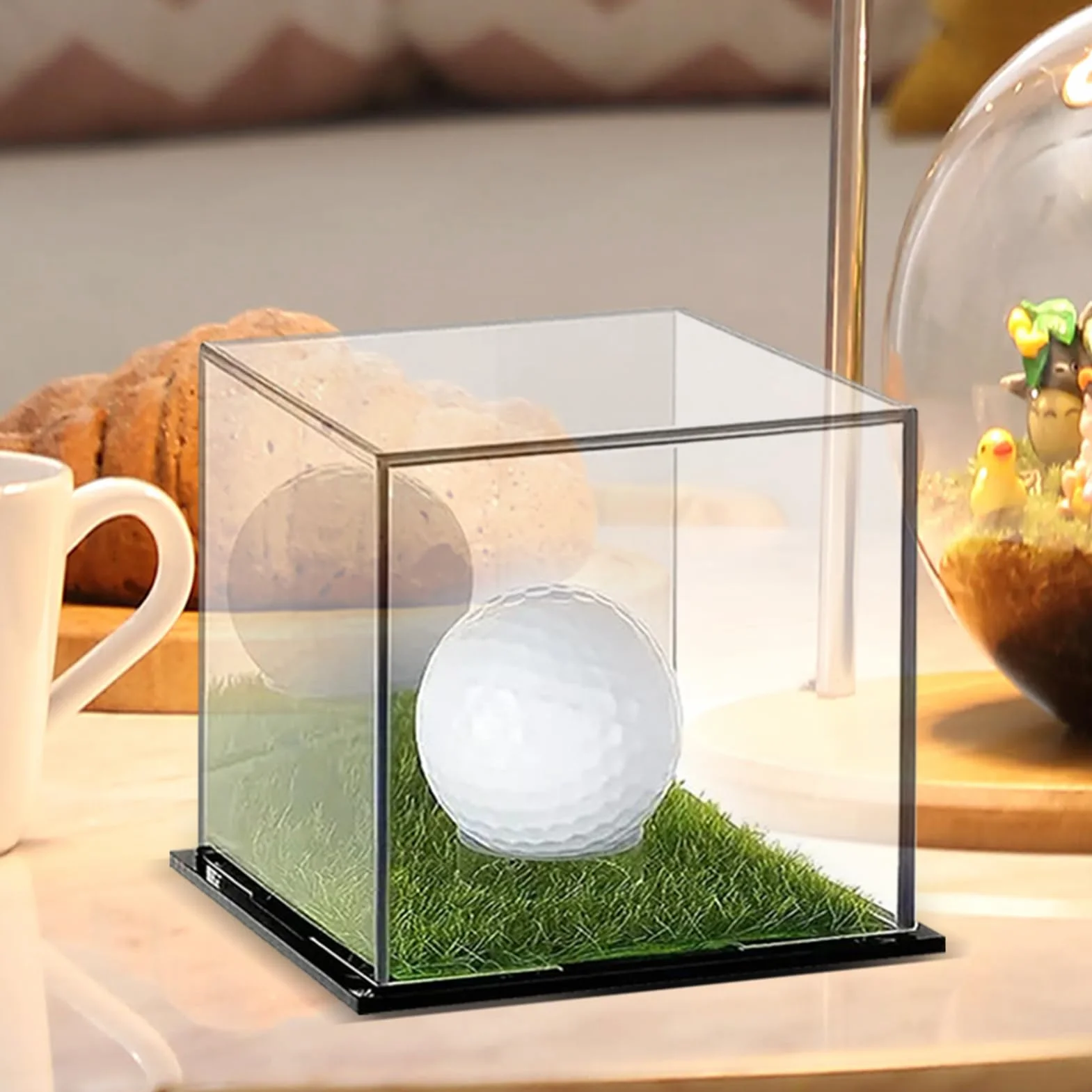 Présentoir Transparent pour Balle De Golf, Étui Transparent pour Balle De Golf, 2 Présentoirs en Acrylique pour Balles De Golf Simples, Protection Contre La Poussière
