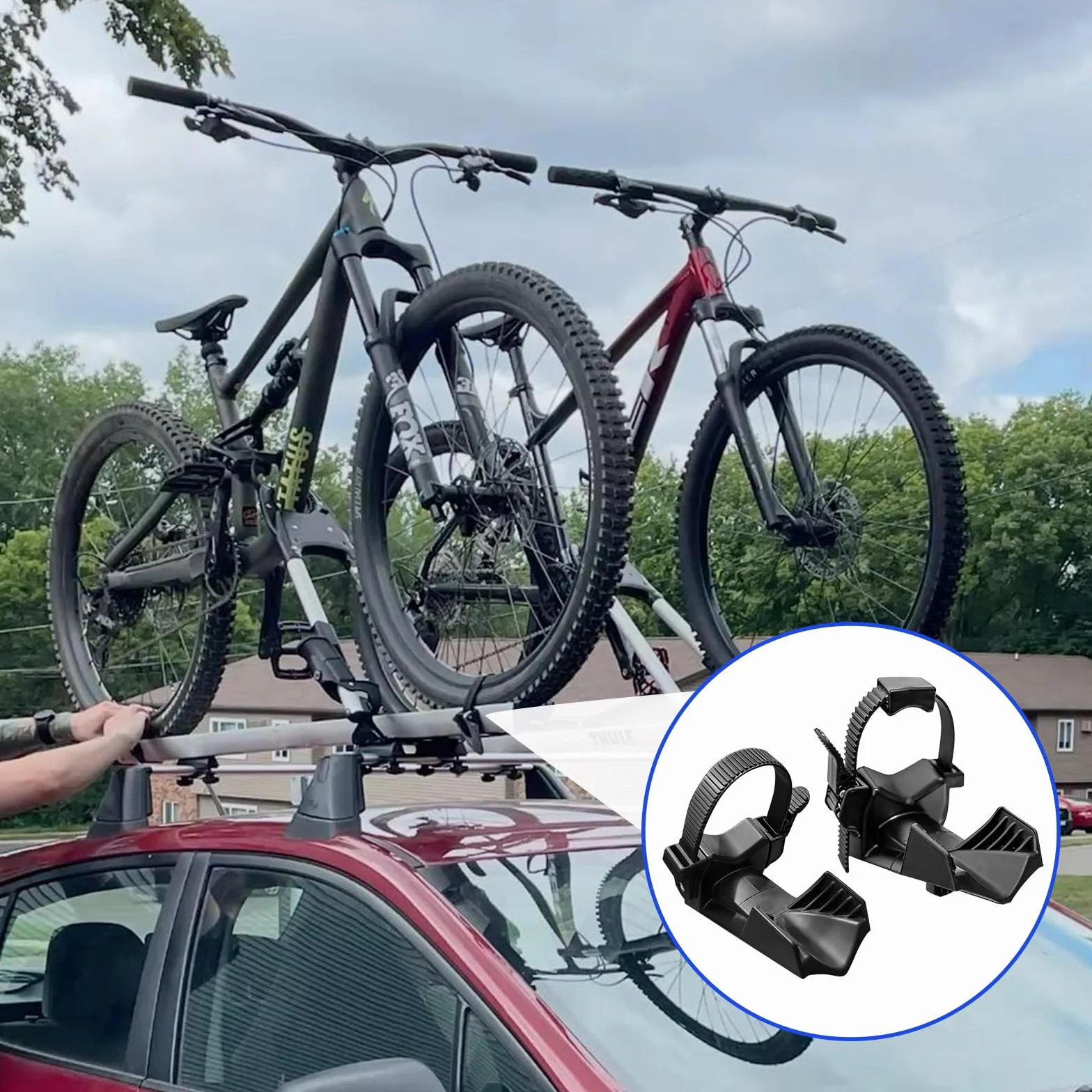 BYZESTY Support de Roue à Vélo, Lot de 2 Butoirs de Roue, Butées de Roue, Support de Fixation de Roue à Vélo de 3.11 Zoll pour Les VTT et Les vélos de Route, Aucun Outil