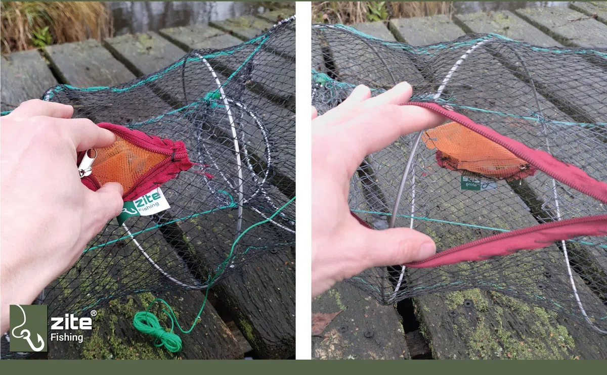 Zite Fishing Portable Plié Filet de Pêche - Piège Crevette Écrevisses Crabe Appâts Poisson - Rond et 30x60cm