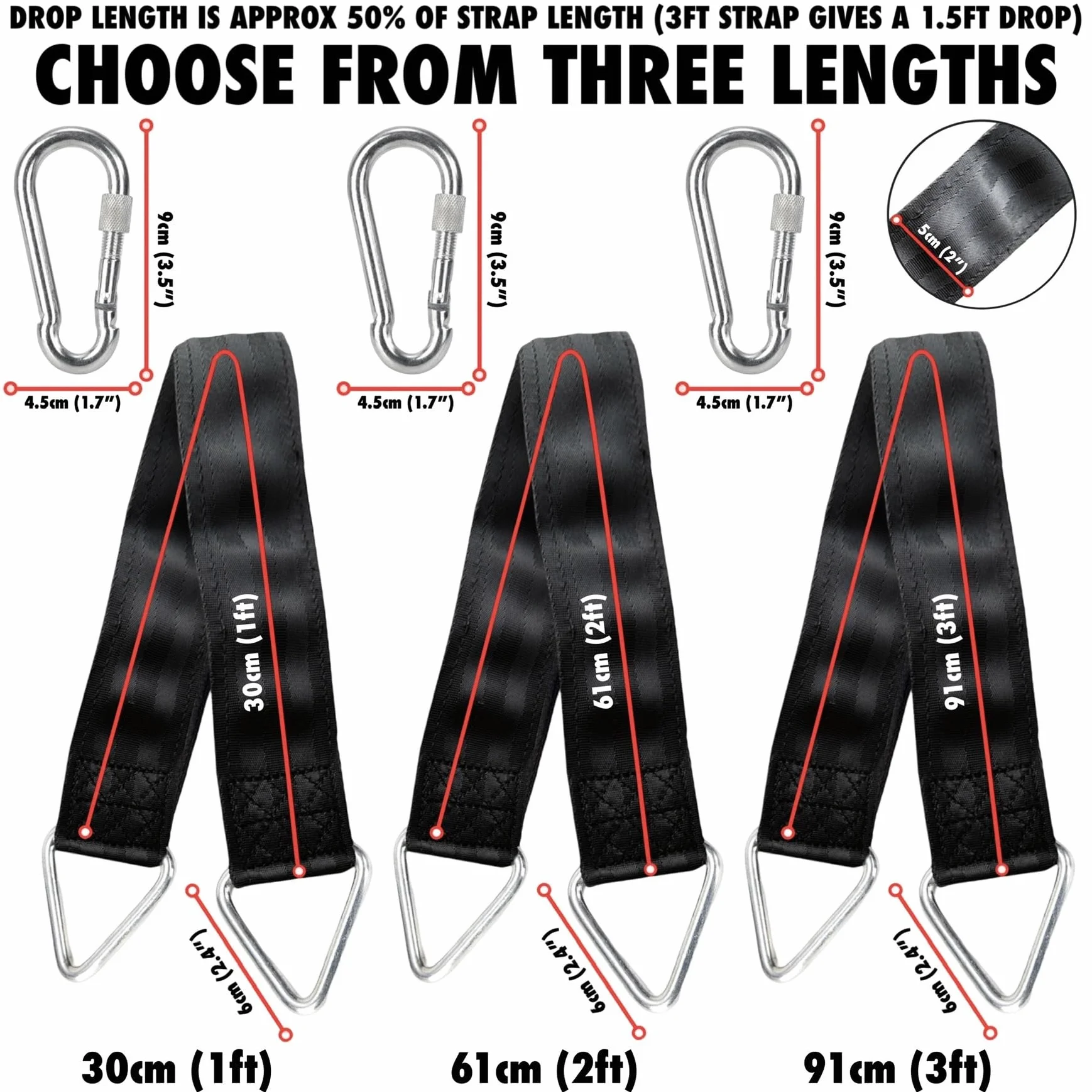 BULLDOZA – Sangle de Suspension Ultra-Résistante pour Sac de Frappe | 3 Tailles au Choix | Support Réglable et Durable pour Sac de Boxe | Idéal pour Home Gym et Entraînement