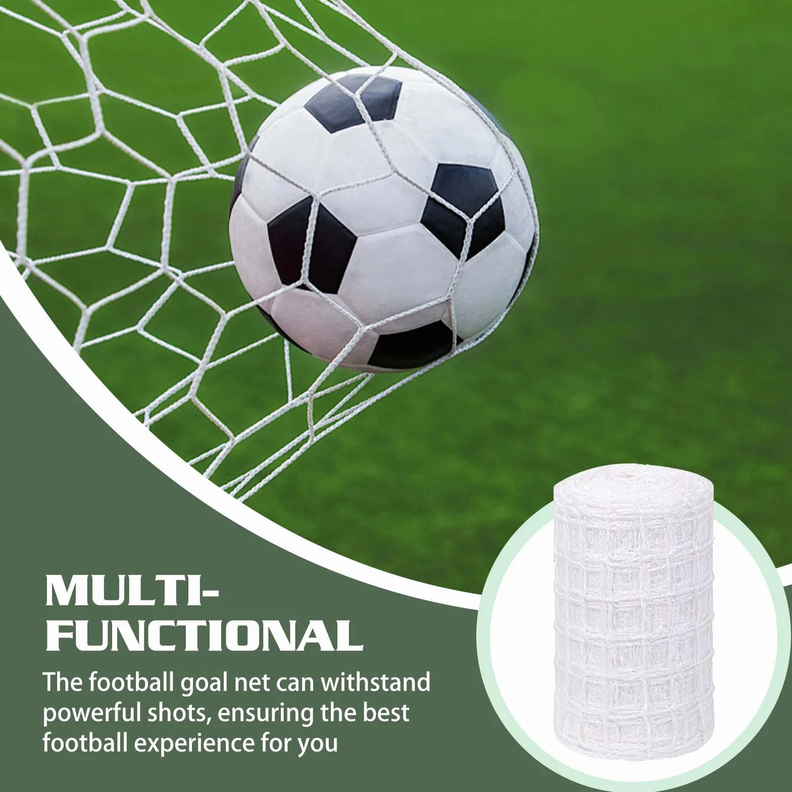 Filet de But de Football 3 x 2 m, Filet de Remplacement pour Cage de Foot, Filets Football Polypropylène Résistant pour Entraînement et Match, Filets de But Durable pour Jardin et Terrain