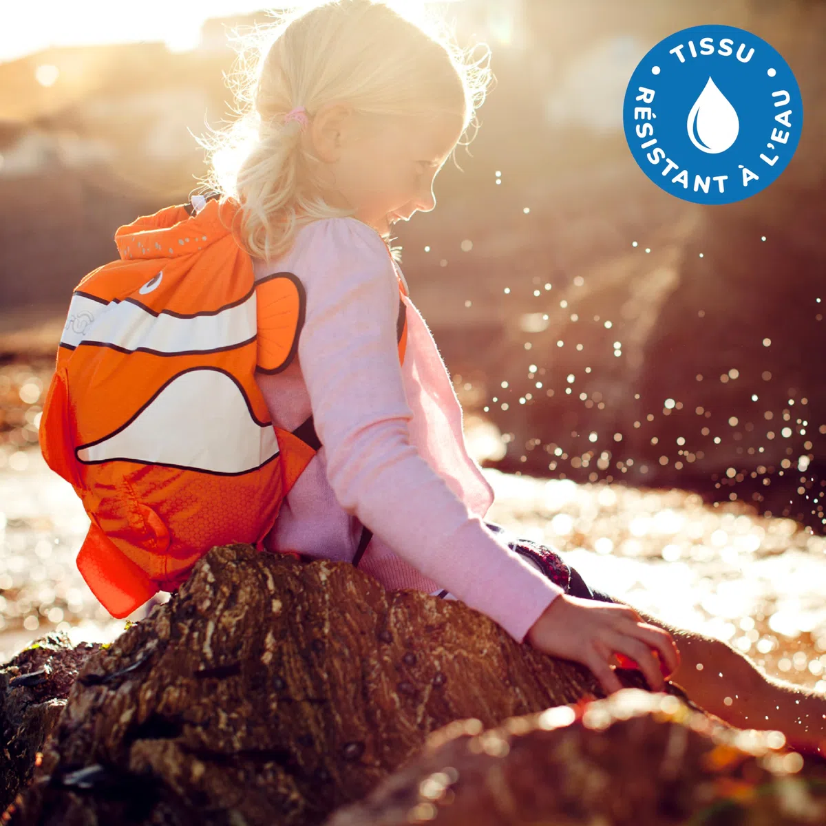 Trunki Sac à Dos et de Sport Enfant Résistant à l’Eau – PaddlePak Chuckles le Poisson Rouge (Orange)