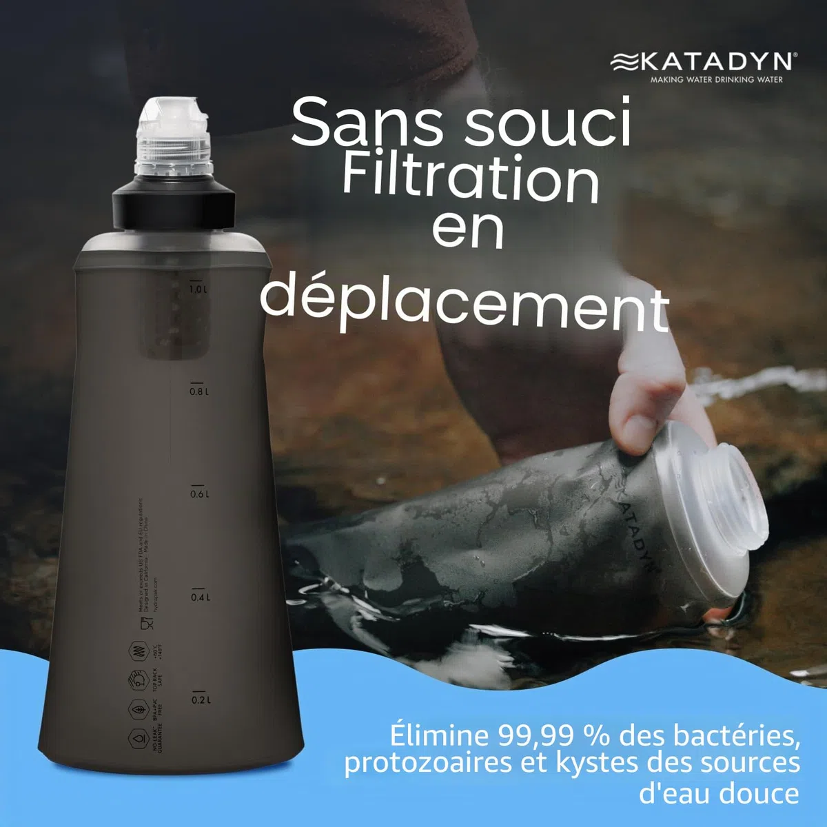 KATADYN BeFree Filtre à Eau 1.0 L Tactical