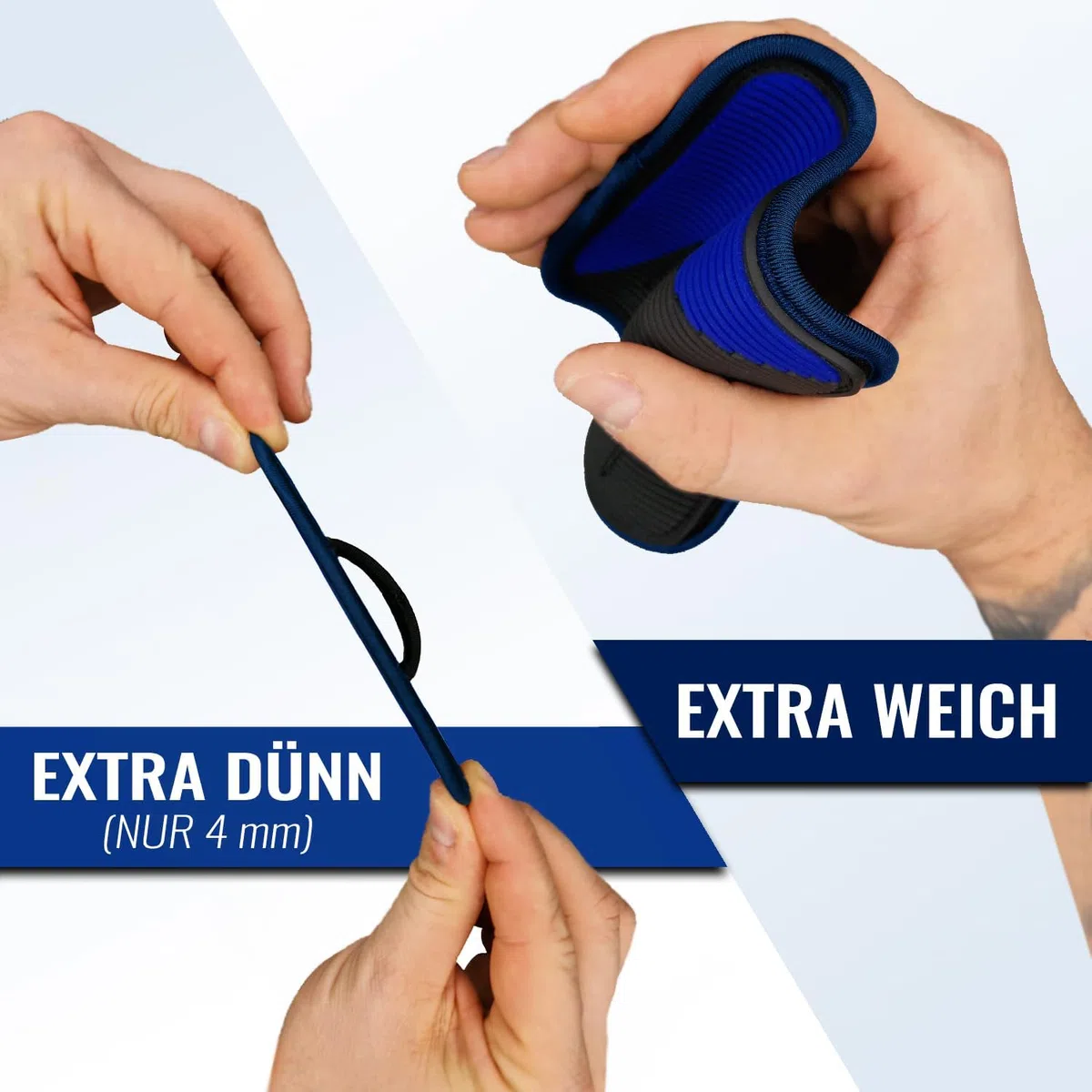 1 paire de coussinets de préhension pour sport de force – Premium Grip Pads en néoprène antidérapants pour la musculation, protection des mains de gym, alternative aux gants