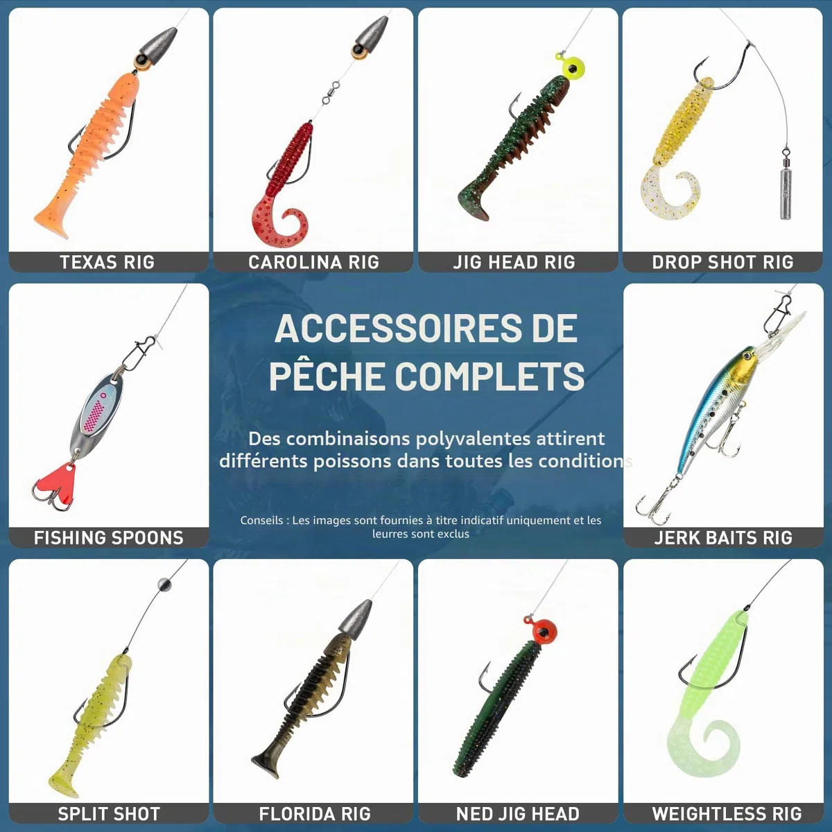 THKFISH Kit de leurres de pêche, boîte de 153 pièces avec matériel inclus Crankbaits, Spinner, cuillère, crochets lestés et autres accessoires pour bar, truite, eau douce et eau salée, cadeau pour